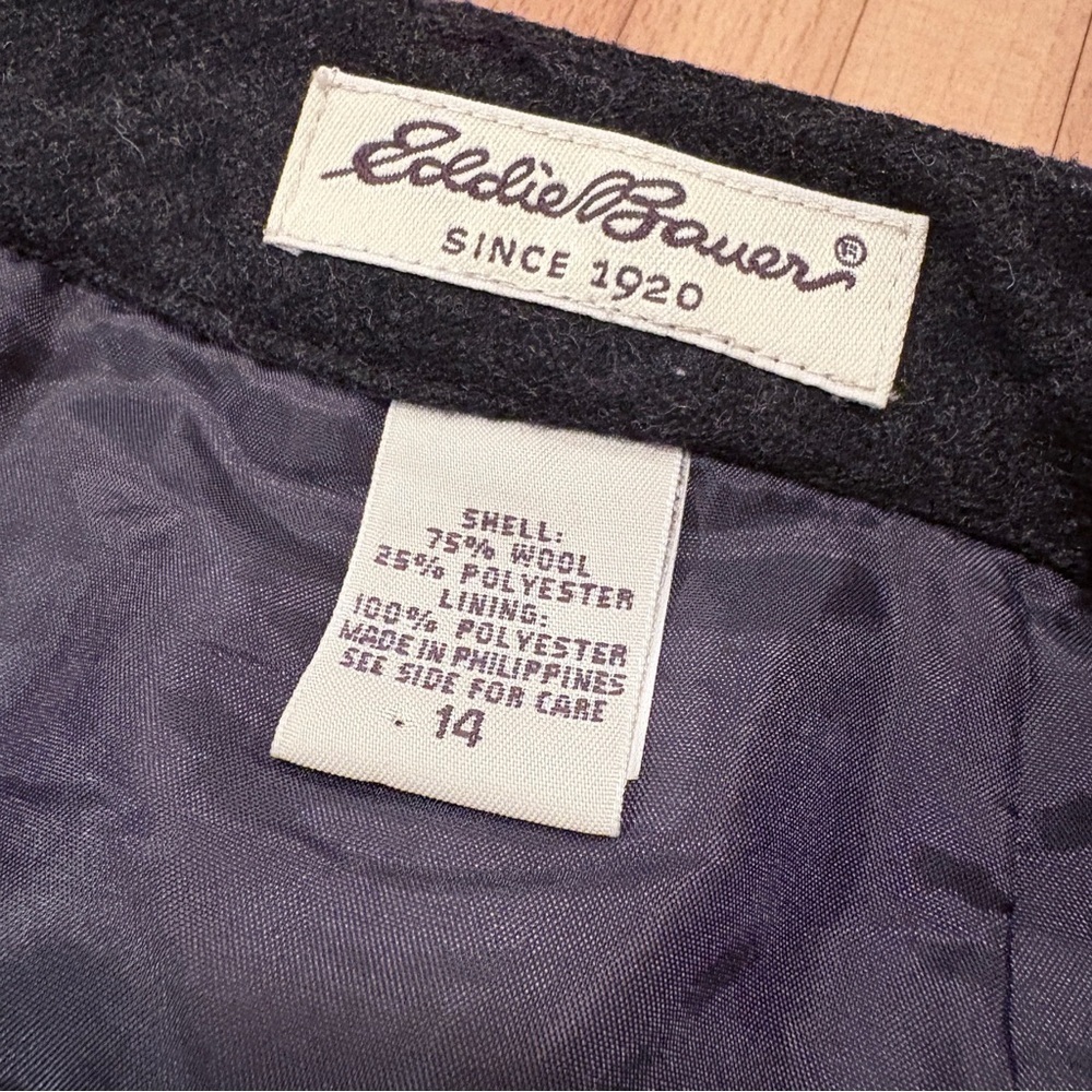Eddie Bauer Gray Wool Blend Floral Embroidered Maxi Skirt - Picture 9 of 11